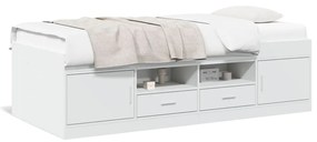 vidaXL Καναπές-Κρεβάτι με Συρτάρια Λευκός 90x200 εκ. Επεξ. Ξύλο