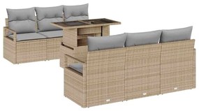 vidaXL Σετ Καναπέ Κήπου 7 pcs μπεζ και ανοιχτό γκρι 100 x 55 x 73 εκ