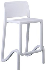 WOODWELL Ε389,1GIANO Σκαμπό BAR με Πλάτη, PP-UV Άσπρο, Στοιβαζόμενο Ύψος Καθίσματος 65cm (Συσκ.4) 46x47x65/90cm Ε389,1