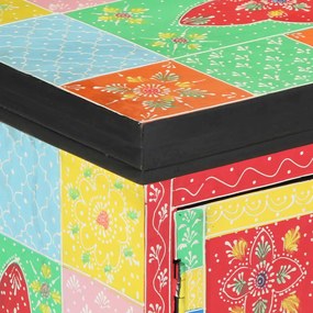 vidaXL Ντουλάπι TV Πολύχρωμο 100 x 35 x 50 εκ Μασίφ ξύλο μάνγκο