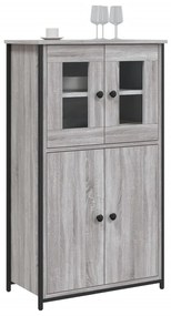 vidaXL Ντουλάπι Γκρι Sonoma 62x32x106,5 εκ. από Επεξεργασμένο Ξύλο