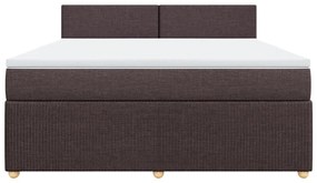 Κρεβάτι Boxspring με Στρώμα Σκούρο Καφέ 180x200 εκ Υφασμάτινο - Καφέ