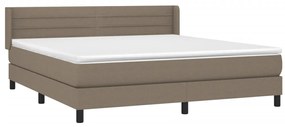 vidaXL Κρεβάτι Boxspring με Στρώμα Taupe 180x200 εκ. Υφασμάτινο