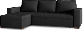 Γωνιακός καναπές Julie-Μαύρο - 237.00Χ150.00Χ90.00cm