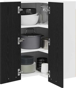 vidaXL Κρεμαστό ντουλάπι Μαύρος Δρυς και Λευκό 57 x 57 x 80 εκ.