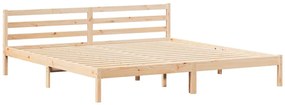 vidaXL Κρεβάτι με κεφαλάρι Καφέ 210 x 180 cm Μασίφ ξύλο πεύκου