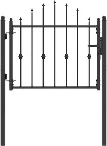 vidaXL Πύλη Φράχτη ASTEN 100 x 75 cm Μέταλλο Μαύρο Κλειδώσιμο