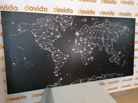 Εικόνα ασπρόμαυρο παγκόσμιο χάρτη - 100x50