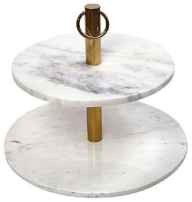 Ορντερβιέρα 2 Επιπέδων Marble GET428 41/33X40cm White-Gold Espiel Ανοξείδωτο Ατσάλι