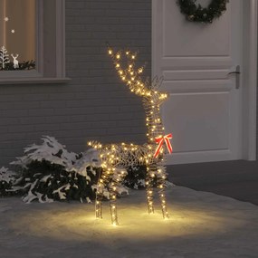 vidaXL 3D Ελάφι 140 LED Θερμό λευκό 70 x 41 x 128 εκ Ρατάν