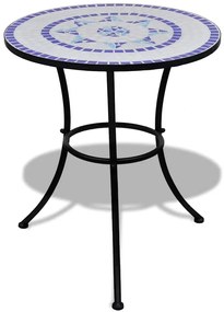 vidaXL Τραπέζι Bistro «Μωσαϊκό» Μπλε / Λευκό 60 εκ.