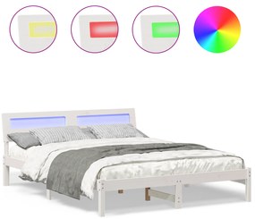 vidaXL Σκελετός Κρεβατιού Λευκό 160 x 200 cm Συμπαγές ξύλο πεύκου