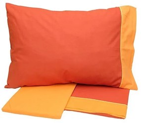 Σετ Σεντόνια Cotton Feelings εμπριμέ 2219 Orange Μονό (160x260)