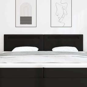 vidaXL LED κεφαλάρι Μαύρο 200 cm Τεχνητό Δέρμα