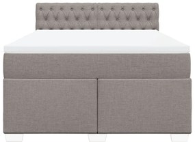 vidaXL Κρεβάτι Boxspring με Στρώμα Taupe 140x200 εκ. Υφασμάτινο