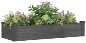 vidaXL Ζαρντινιέρα Υπερυψ. με Επένδυση Γκρι 120x45x25 εκ. Μασίφ Ελάτη