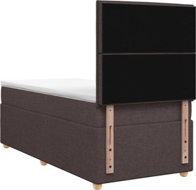 vidaXL Κρεβάτι box spring με στρώμα Σκούρο Καφέ 100 x 200 cm Ύφασμα