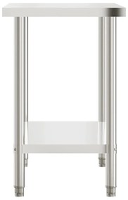 vidaXL Πάγκος Εργασίας Κουζίνας 110x55x85 εκ. από Ανοξείδωτο Ατσάλι