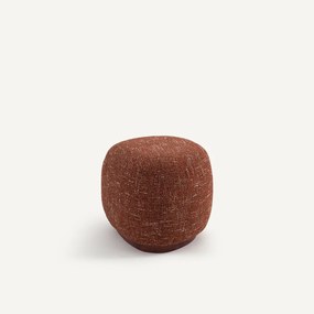 Υποπόδιο από με ανάγλυφη υφή και βάση από μασίφ καρυδιά, JERRY