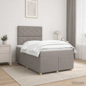 vidaXL Κρεβάτι box spring με στρώμα Taupe 120 x 190 cm Ύφασμα