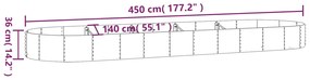 vidaXL Ζαρντινιέρα Ασημί 450x140x36 εκ. Ατσάλι με Ηλεκτρ. Βαφή Πούδρας