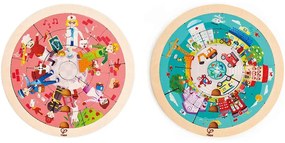 Ξύλινο Παζλ Hape Happy Puzzles Jobs Roundabout Puzzle