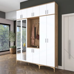 Έπιπλο Εισόδου Καρυδί / Λευκό CUECI 180x37.5x240