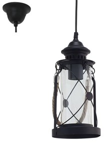 Φωτιστικό Οροφής Bradford 49213  Black Eglo Metal, Glass