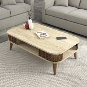 Τραπεζάκι Σαλονιού Τραβερτίνη DRADECO 105x60x35