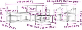 vidaXL Σειρά Καναπέ Εξωτερικού με μαξιλάρι 7 pcs Λευκό και Κρεμ