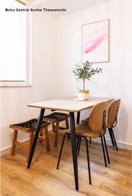 Τραπέζι ξύλινο Nextdeco καφέ Υ75x120x70εκ