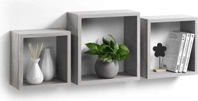 ΡΑΦΙΈΡΕΣ/ΡΆΦΙΑ ΤΟΊΧΟΥ SET OF 3 NESTED CUBES MDF 23/26,5/30CM WHITE OAK 6