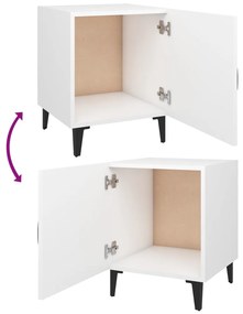 vidaXL Κομοδίνα 2 τεμ. Λευκά από Επεξεργασμένο Ξύλο