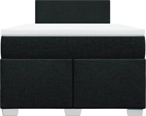 vidaXL Κρεβάτι Boxspring με Στρώμα Μαύρο 120x200 εκ. Υφασμάτινο