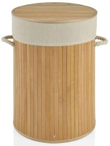 Καλάθι Απλύτων Bamboo LBTAH-BA68266 Φ37x50cm Natural-Beige Andrea House Bamboo,Γιούτα,Βαμβάκι