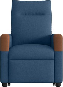 vidaXL Πολυθρόνα Μασάζ Ανακλινόμενη με Ανύψωση Μπλε Υφασμάτινη