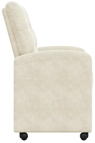 vidaXL Καρέκλες Φαγητού με Ρόδες 2 pcs Κρεμ 58 x 67 x 97 εκ Βελούδο