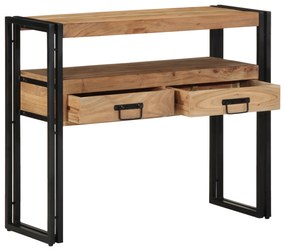 vidaXL Κονσόλα Μαύρη 90x33x75 εκ Μασίφ ξύλο ακακίας και Μέταλλο