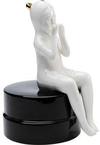 Διακοσμητικό Επιτραπέζιο Praying Girl Λευκό/Μαύρο 12x15,5x20 εκ. - Μαύρο