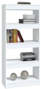 vidaXL Βιβλιοθήκη/Διαχωρ. Χώρου Λευκό 60x30x135 εκ. Επεξεργασμένο Ξύλο