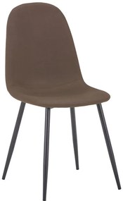 Καρέκλα Bella καφέ ύφασμα με πόδι μαύρο μέταλλο 43.5x52x89εκ 4αδα 43.5x52x89 εκ.