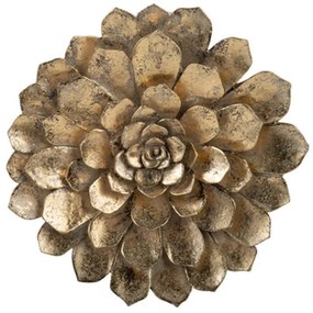 Artekko Flower Διακοσμητικό Επιτοίχιο Λουλούδι Ρητίνης Χρυσό (26x6x26)cm