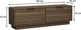 Έπιπλο τηλεόρασης Lisa καρυδί 140x35x43εκ