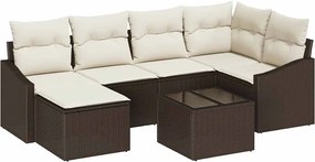 vidaXL Σετ Καναπέ με μαξιλάρι 7 pcs Καφέ συνθετικό ρατάν
