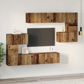 vidaXL Σετ επίπλου τηλεόρασης Άλλο 8 pcs Παλαιό ξύλο 80 x 30 x 30 εκ