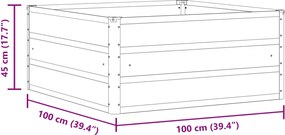 vidaXL Γλάστρα Παστέλ Πράσινο 100 x 100 x 45 cm Ατσάλι
