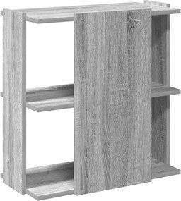 vidaXL Βιβλιοθήκη 3 Επιπέδων Γκρι Sonoma 60x30x60 εκ. Επεξεργ. Ξύλο