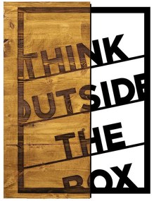 Διακοσμητικό Τοίχου Think Outside The Box 899SKL1331 42x58cm Walnut-Black Wallity Metal,Wood