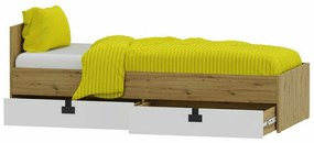 Κρεβάτι Akron N106, Μονόκλινο, Γκρι, 90x200, Πλαστικοποιημένη μοριοσανίδα, Τάβλες για Κρεβάτι, 93x203x71cm, 63 kg | Epipla1.gr