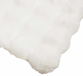 vidaXL Ψεύτικη κουβέρτα από κουνέλι Λευκό 150 x 220 cm Πολυεστέρας